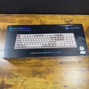 Keychron C2 C2-K3Z Retro White Mechanical Keyboard Brown Tactile Full Size NEW